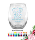 baby shower wine glass baby elephant