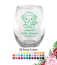 baby shower wine glass baby monkey