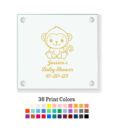 monkey baby shower glass coasters