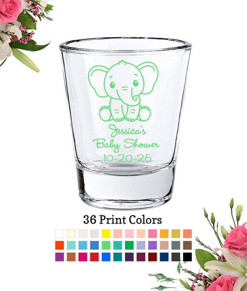 shot glasses baby shower baby elephant