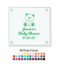 teddy bear baby shower glass coasters