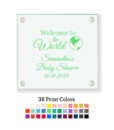 welcome to the world baby glass coasters