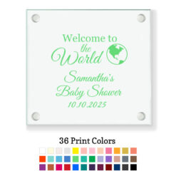 welcome to the world baby glass coasters