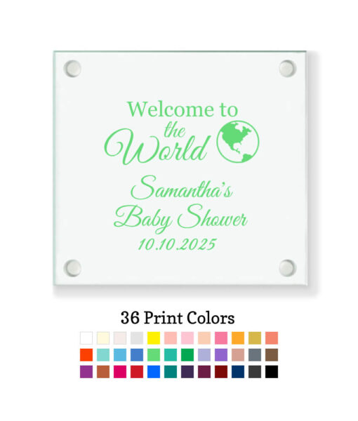 welcome to the world baby glass coasters