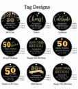50th birthday favors tag design