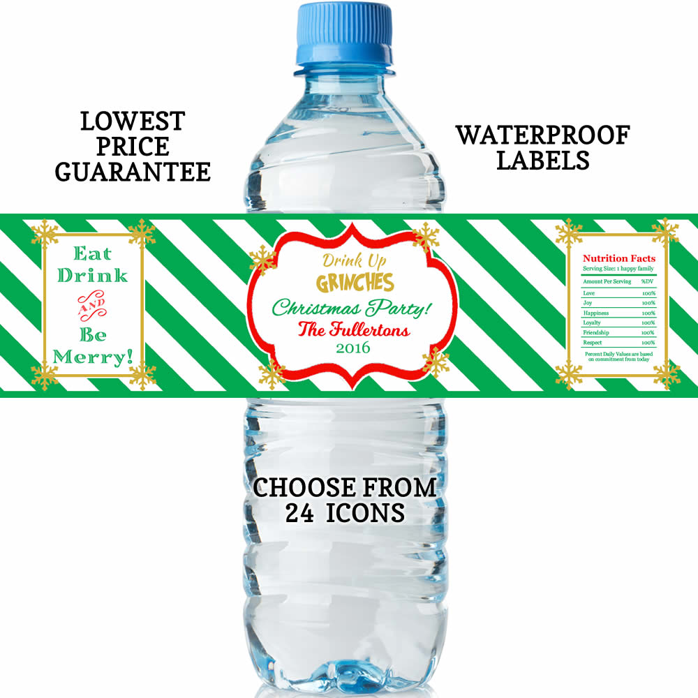 Christmas Holly Water Bottle Label – Greengate Images