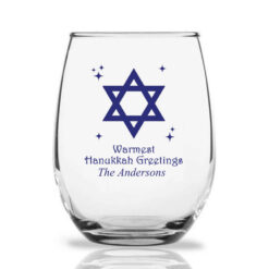 hanukkah wine glass