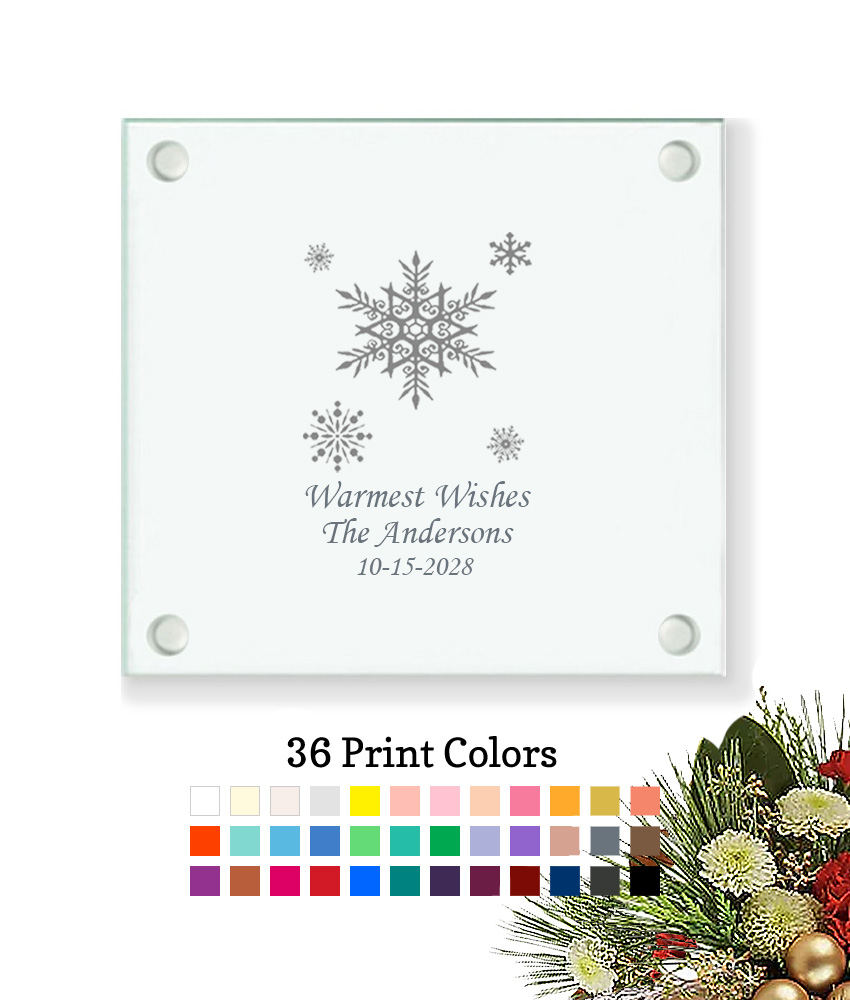 snowflakes christmas holiday personalized coasters snowflakes christmas holiday personalized coasters