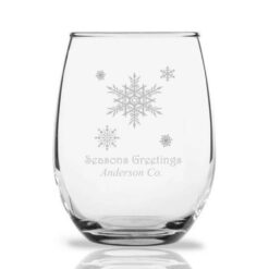 snowflakes wine glass