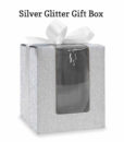 silver glitter gift box