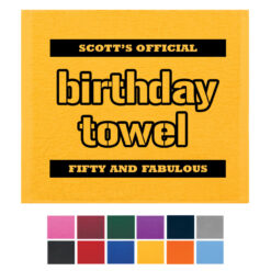 50 and fabulous birthday towels