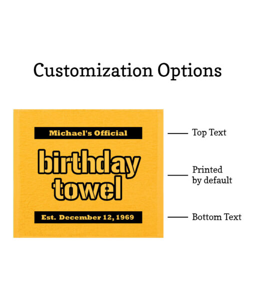 birthday towel customization options