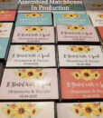 assembled matchboxes sunflower