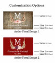 floral antler monogram match box customization options
