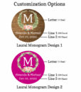 laurel floral monogram customization options