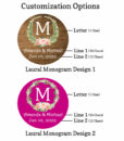 laurel floral monogram customization options small labels
