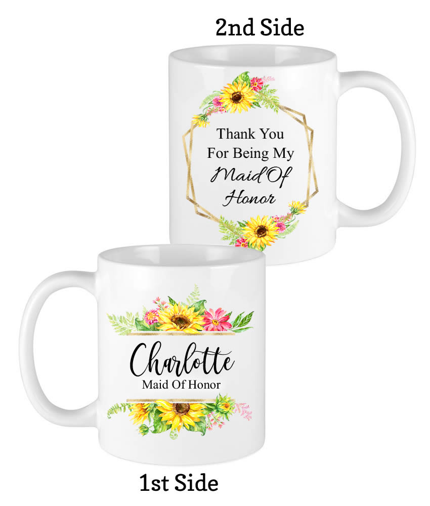 sunflower bridesmaid mug