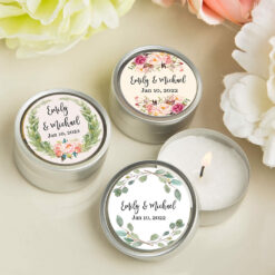 Wedding Favour Candles Wedding Favours Candle Favours Lots of Colours Available Wedding Candle Wedding Tin Candle Gift Wrapped