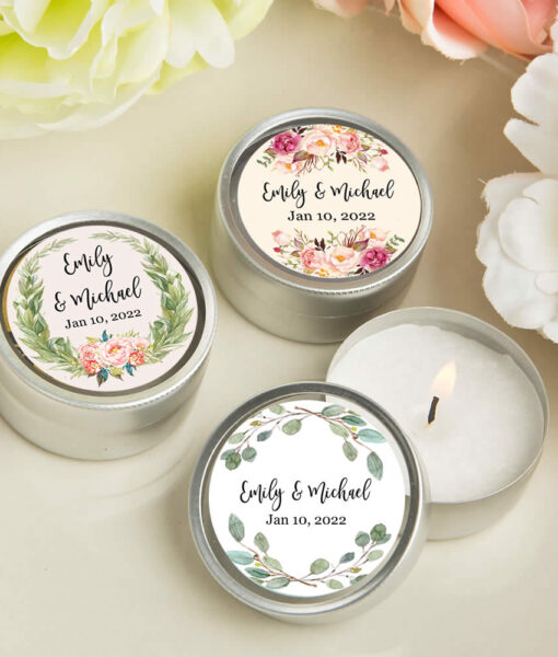 candle wedding favors floral