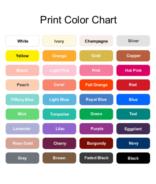 screen print color options