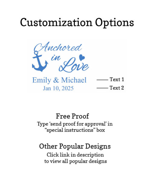 anchored in love customization options free proof