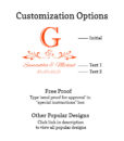 monogram scroll customization options free proof