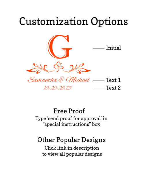 monogram scroll customization options free proof