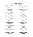 screen-print font chart wedding