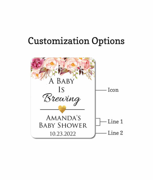 baby shower tea bags customization option