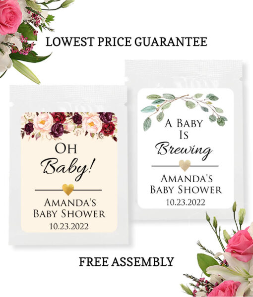 tea bag baby shower favors