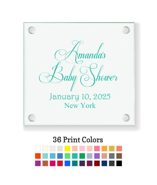 baby shower script glass coasters