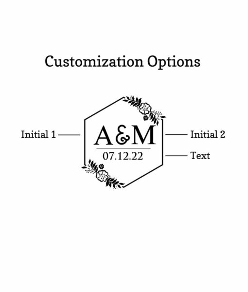 2 initials monogram customization options