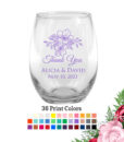 floral wedding wine glasses