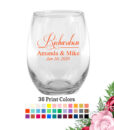 last name script wedding wine glass