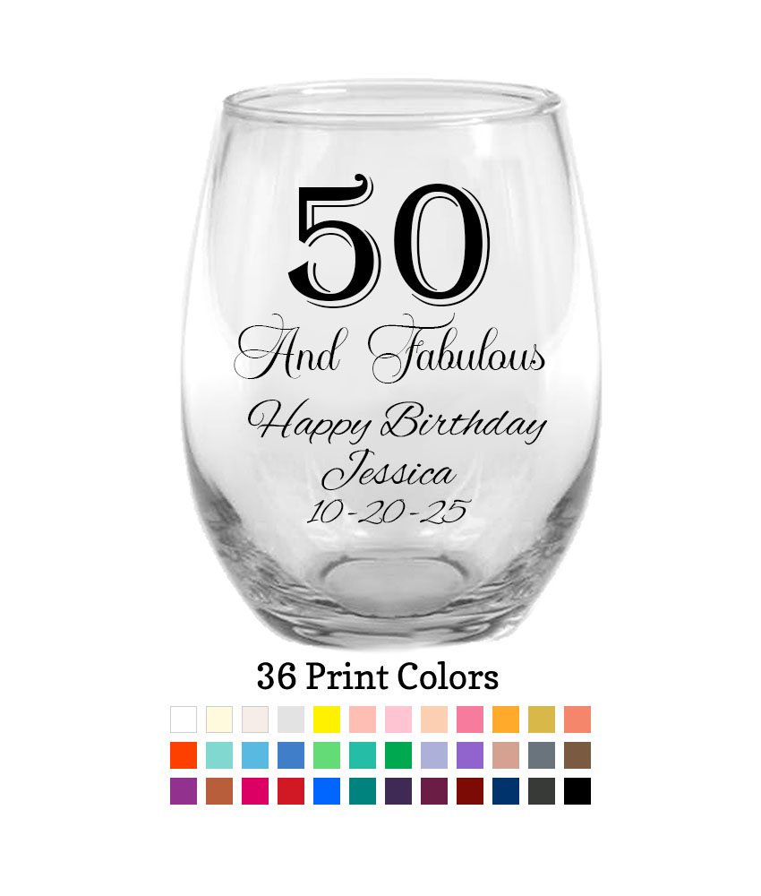 50 and fabulous wine glass favors 50 and fabulous wine glass favors
