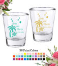 palm trees custom shot glasses