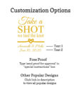 take a shot we tied the knot customization option free proof
