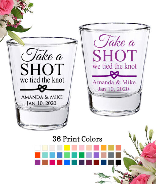 take a shot we tied the knot shot glass