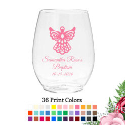 angel butterfly plastic wine glass