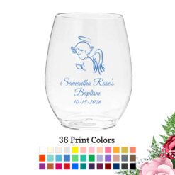 baby angel plastic wine glass