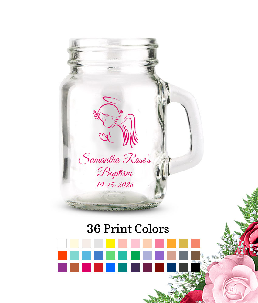 baby angel small mason jars