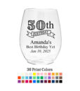 50 banner plastic wine glasses
