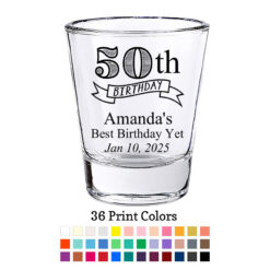 50 banner shot glass