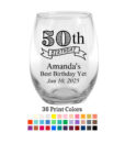 50 birthday banner wine glasses