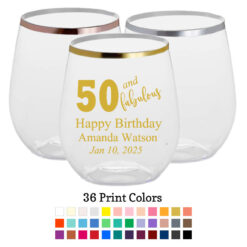 50 fabulous rimmed plastic wine glasses