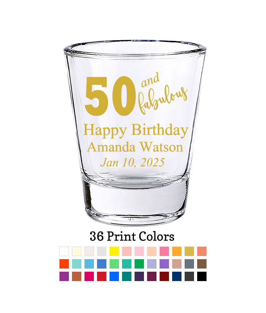 50 fabulous shot glass