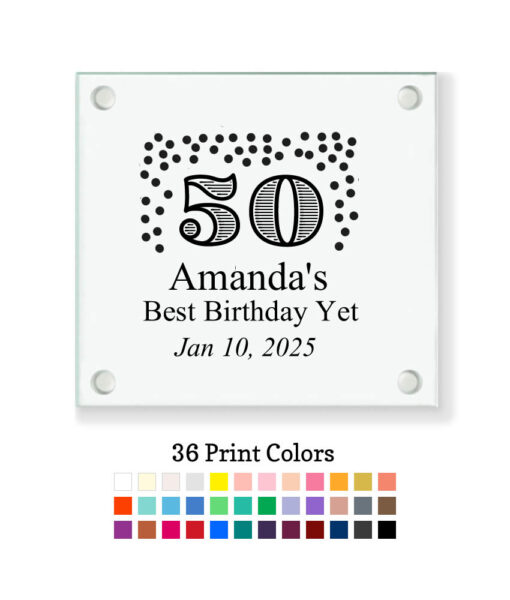 50 glitter coaster customization