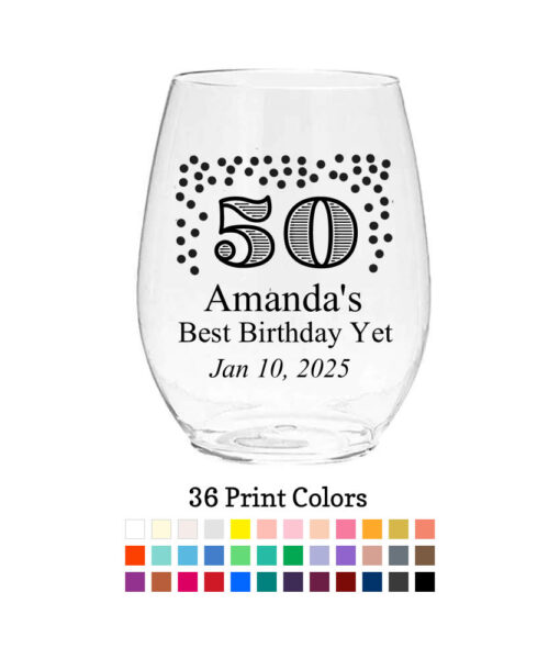 50 glitter plastic wine glasses