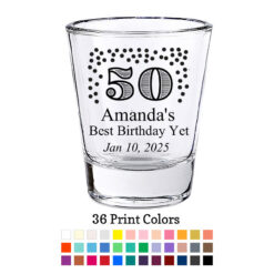 50 glitter shot glass