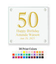50 birthday number coaster customization